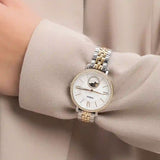 Fossil Jacqueline Analog Moonphase Mother of Pearl White Dial Two Tone Steel Strap Watch for Women - ES5166 Buy Now By Fossil