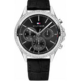 Tommy Hilfiger Ari Diamonds Black Dial Black Leather Strap Watch for Women - 1781981 Buy Now By Tommy Hilfiger