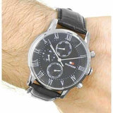 Tommy Hilfiger Kane Quartz Black Dial Black Leather Strap Watch for Men - 1791401 Buy Now By Tommy Hilfiger