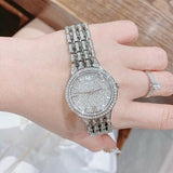 Bulova Crystal Collection Silver Dial Silver Steel Strap Watch for Women - 96L243 Buy Now By Bulova