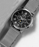 Guess Delancey Black Dial Silver Mesh Bracelet Watch for Men - W0871G1 Buy Now By Guess