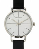 Calvin Klein Evan White Dial Black Leather Strap Watch for Women - K7B231CY Buy Now By Calvin Klein