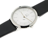 Calvin Klein Minimal Silver Dial Black Leather Strap Watch for Women - K3M221C6 Buy Now By Calvin Klein