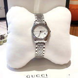 Gucci G Timeless Diamonds Mother of Pearl Dial Silver Steel Strap Watch For Women - YA126510 Buy Now By Gucci