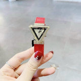 Guess Fame Quartz Gold Dial Red Leather Strap Watch For Women - GW0504L2 Buy Now By Guess