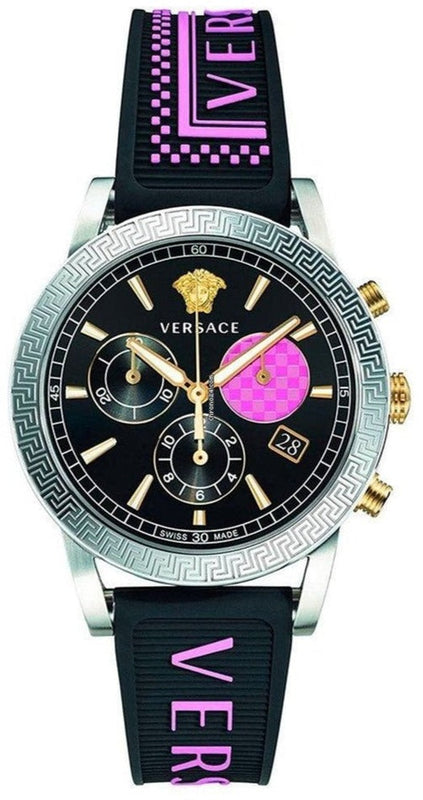 Versace Sport Tech Chronograph Black Dial Black Rubber Strap Watch for Women - VELT00619 Buy Now By Versace