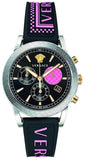 Versace Sport Tech Chronograph Black Dial Black Rubber Strap Watch for Women - VELT00619 Buy Now By Versace