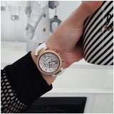 Michael Kors Parker White Diamonds Dial White Leather Strap Watch for Women - MK2281 Buy Now By Michael Kors