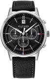 Tommy Hilfiger Kyle Quartz Black Dial Black Leather Strap Watch for Men - 1791630 Buy Now By Tommy Hilfiger