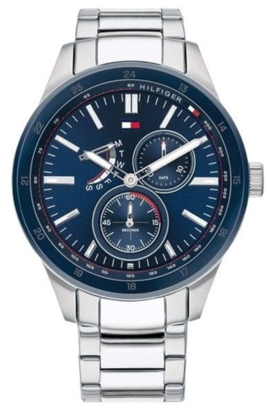 Tommy Hilfiger Austin Blue Dial Silver Steel Strap Watch for Men - 1791640 Buy Now By Tommy Hilfiger