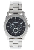 Fossil Machine Chronograph Black Dial Silver Steel Strap Watch for Men - FS4776 Buy Now By Fossil