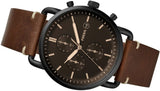Fossil Commuter Chronograph Black Dial Brown Leather Strap Watch for Men - FS5403 Buy Now By Fossil