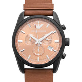 Emporio Armani Sportivo Chronograph Brown Dial Brown Leather Strap Watch For Men - AR6077 Buy Now By Emporio Armani