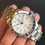 Tag Heuer Aquaracer Automatic 41mm White Dial Silver Steel Strap Watch for Men - WAY2111.BA0928