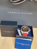 Tommy Hilfiger Decker Quartz Black Dial Red Rubber Strap Watch for Men - 1791351 Buy Now By Tommy Hilfiger