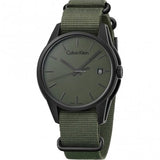 Calvin Klein Tone Green Dial Green NATO Strap Watch for Men - K7K514WL Buy Now By Calvin Klein