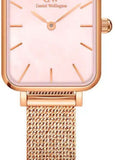 Daniel Wellington Quadro Pressed Melrose Pink Dial Pink Mesh Bracelet Watch For Women - DW00100510 Buy Now By Daniel Wellington