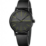 Calvin Klein Boost Black Dial Black Leather Strap Watch for Men - K7Y214CL Buy Now By Calvin Klein
