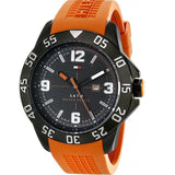 Tommy Hilfiger Cole Black Dial Orange Rubber Strap Watch for Men - 1790985 Buy Now By Tommy Hilfiger