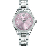 Versace Hellenyium Pink Dial Silver Steel Strap Watch for Women - V12010015 Buy Now By Versace