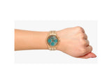 Guess Mini Sunrise Multi Function Analog Turquoise Dial Rose Gold Steel Strap Watch For Women - W0448L8 Buy Now By Guess