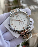 Emporio Armani Chronograph White Dial Two Tone Steel Strap Watch For Men - AR0399 Buy Now By Emporio Armani