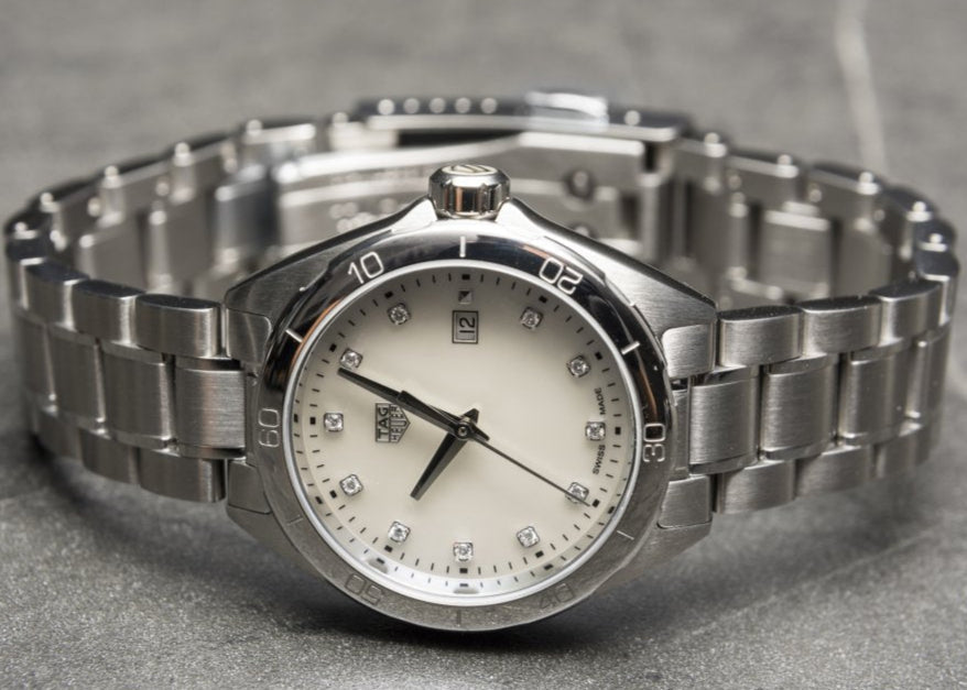 Tag Heuer Formula 1 Diamonds Mother Of Pearl White Dial Silver Steel Strap Watch for Women - WBJ1419.BA0664