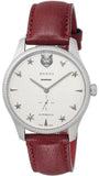 Gucci G Timeless Automatic Silver Dial Red Leather Strap Watch For Men - YA126346 Buy Now By Gucci