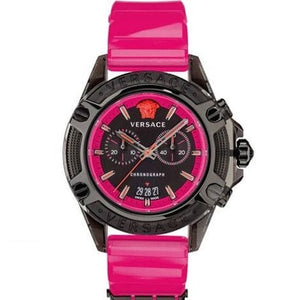Versace Icon Active Chronograph Quartz Black Dial Pink Rubber Strap Watch For Men - VEZ700221 Buy Now By Versace