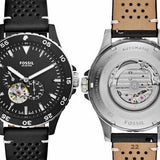 Fossil Crewmaster Sports Automatic Black Dial Black Leather Strap Watch for Men - ME3148 Buy Now By Fossil