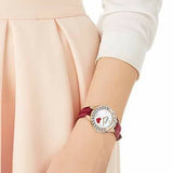 Swarovski Lovely Crystals Analog White Dial Red Leather Strap Watch for Women - 5297584 Buy Now By Swarovski