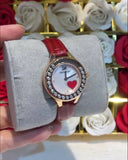 Swarovski Lovely Crystals Analog White Dial Red Leather Strap Watch for Women - 5297584 Buy Now By Swarovski