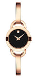 Movado Rondiro 22mm Black Dial Rose Gold Steel Strap Watch For Women - 0607065 Buy Now By Movado