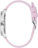 Guess G-Twist Diamonds Silver Dial Pink Rubber Strap Watch for Women - W1240L1 Buy Now By Guess