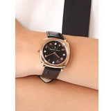 Marc Jacobs Mandy Black Dial Black Leather Strap Watch for Women - MJ1565 Buy Now By Marc Jacobs