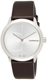 Calvin Klein Minimal Silver Dial Brown Leather Strap Watch for Men - K3M221G6 Buy Now By Calvin Klein