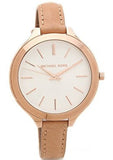 Michael Kors Runway Slim Quartz White Dial Beige Leather Strap Watch For Women - MK2284 Buy Now By Michael Kors