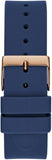 Guess Cubed Analog Rose Gold Dial Blue Leather Strap Watch For Women - GW0665L2 Buy Now By Guess