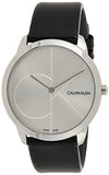 Calvin Klein Minimal Silver Dial Black Leather Strap Watch for Men - K3M221CY Buy Now By Calvin Klein