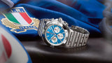 Breitling Chronomat B01 42 Six Nations Italy Blue Dial Silver Steel Strap Watch for Men - AB0134A41C1A1 Buy Now By Breitling