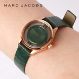 Marc Jacobs Tether Transparent Green Dial Green Leather Strap Watch for Women - MBM1378 Buy Now By Marc Jacobs
