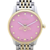 Gucci G Timeless Quartz Pink Dial Two Tone Steel Strap Watch For Women - YA1265030 Buy Now By Gucci