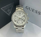 Guess Mini Sunrise Chronograph Quartz Silver Dial Silver Steel Strap Watch For Women - W0623L1 Buy Now By Guess