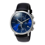 Calvin Klein Chronograph Blue Dial Black Leather Strap Watch for Men - K8Q371CN Buy Now By Calvin Klein