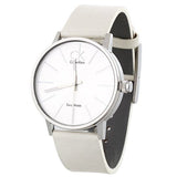 Calvin Klein Post Minimal Silver Dial White Leather Strap Watch for Men - K7621126 Buy Now By Calvin Klein