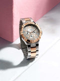 Guess Vista Analog Diamonds Silver Dial Two Tone Steel Strap Watch for Women - W0024L1 Buy Now By Guess