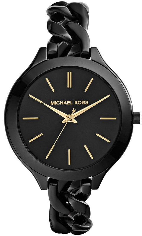 Michael Kors Slim Runway Black Dial Black Steel Strap Watch for Women - MK3317 Buy Now By Michael Kors