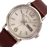 Marc Jacobs Fergus White Dial Brown Leather Strap Watch for Women - MBM8649 Buy Now By Marc Jacobs