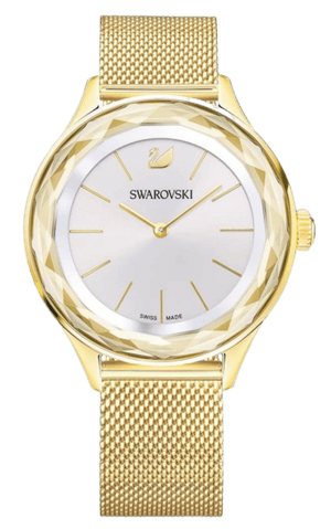 Swarovski Octea Nova Silver Dial Gold Mesh Bracelet Watch for Women - 5430417 Buy Now By Swarovski