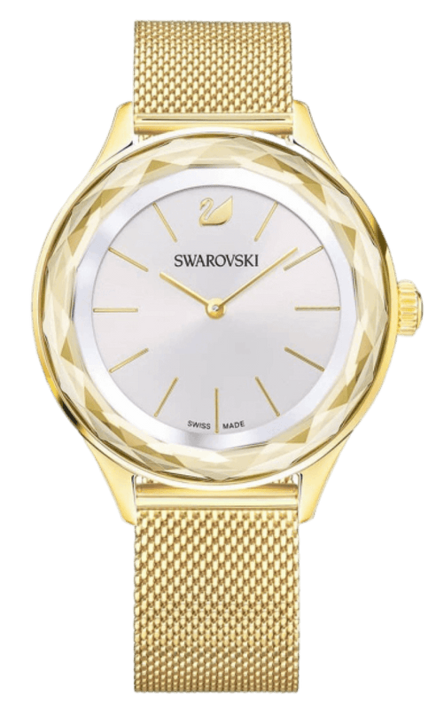 Swarovski Octea Nova Silver Dial Gold Mesh Bracelet Watch for Women - 5430417 Buy Now By Swarovski